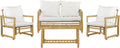 Set mobili da giardino Brigros, Salotto Da Giardino Esterno modello Coco In Bamboo, Tavolo Da Giardino Con Sedie E Poltroncina, Tavolino