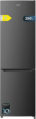 Cecotec frigorifero combinato, Frigoriferi Combinati Bolero Coolmarket Combi 250 Dark D. Capacità 250L, Frigo Combinato Inox, 180 x 55 cm
