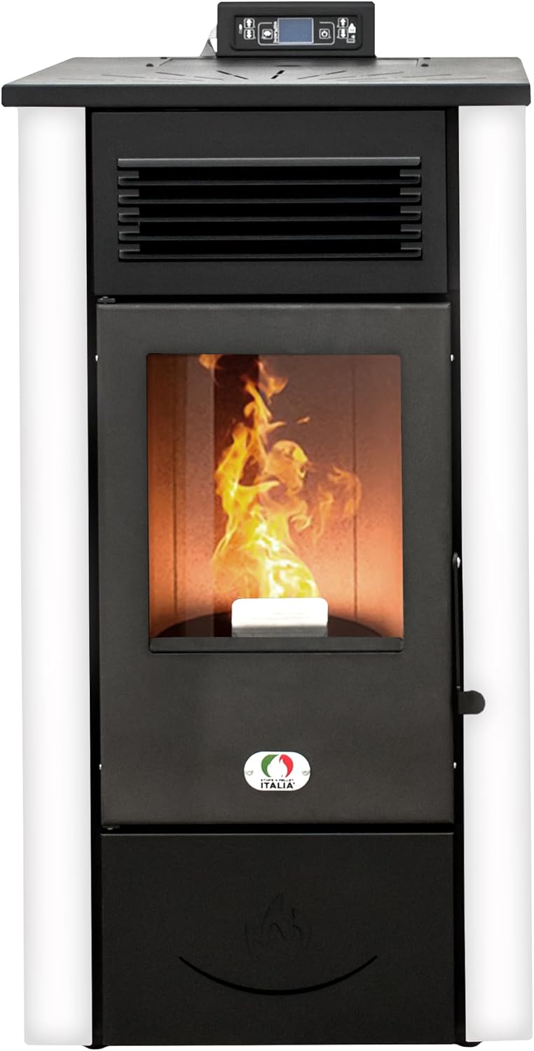 Impianti di riscaldamento a pellet STUFE A PELLET ITALIA 15H, Canada 12 kW 5 Stelle, Stufa ad Aria Ventilata Efficienza 91% Scalda 120m2