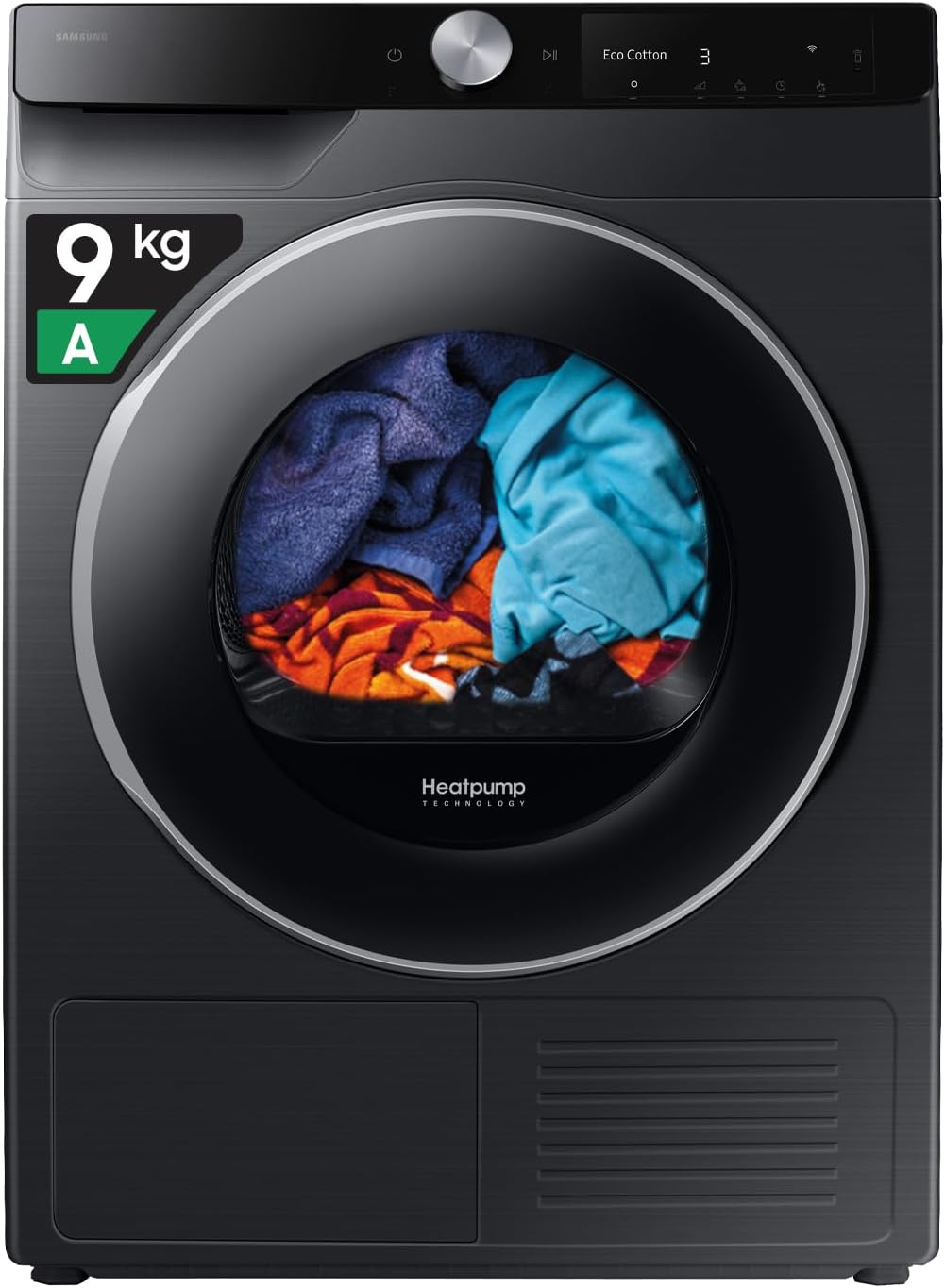 Samsung DV90DG6845LB 85H asciugatrice a pompa di calore, QuickDrive, Sensore Optimal Dry, Display AI Control, Carica Frontale, 60L x 85H x 60P cm