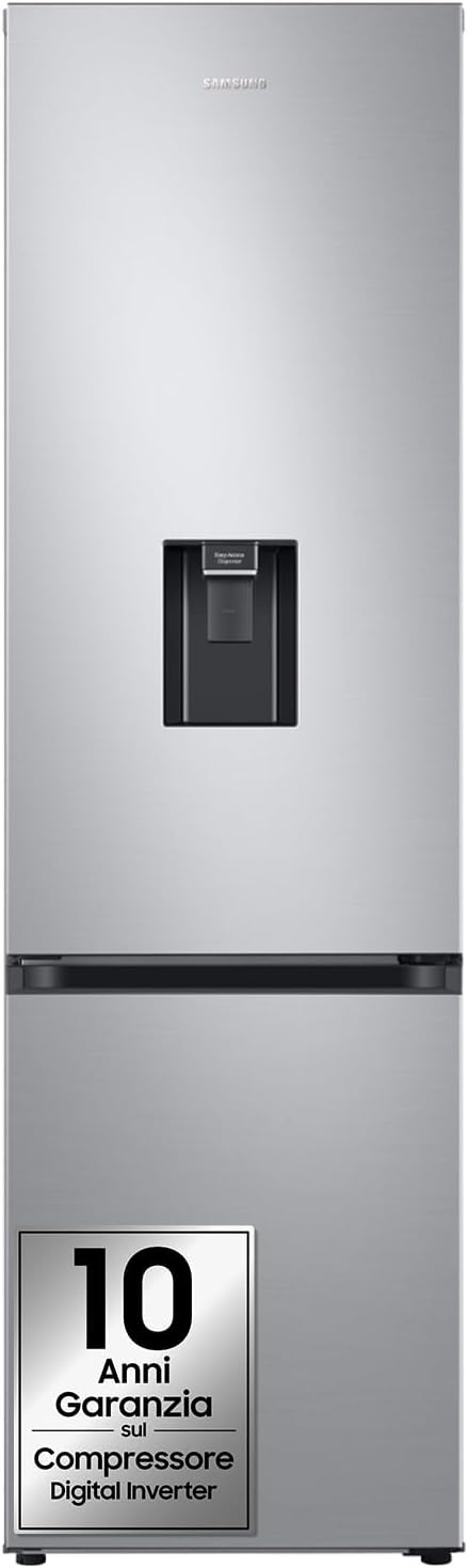 Samsung RB38C634DSA frigorifero combinato, con Dispenser dell'Acqua, SpaceMax, Total No Frost, LxAxP: 59,5x203x65,8 cm, argento Inox