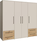 Armadio AVANTI TRENDSTORE, 4 ante battente 4 cassetti legno laminato, Disponibile in diversi colorazioi e misure. LAP 206x200x59 cm.