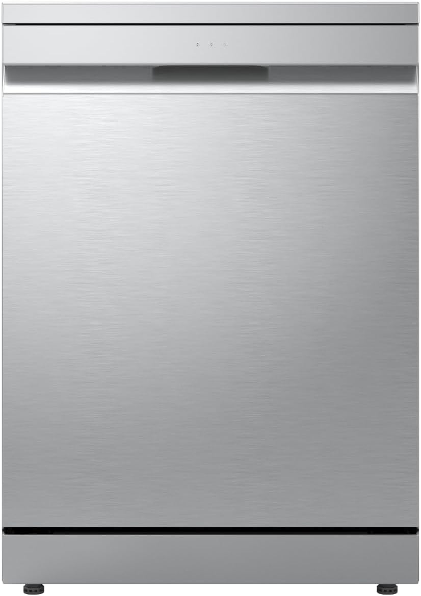 LG DF375HVS lavastoviglie, 14 Coperti, Lavaggio a Vapore TrueSteam, LED Esterno, Sistema QuadWash con 4 Bracci Irroratori, Auto-Apertura