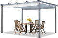 Gazebo TOOLPORT, da giardino con tetto scorrevole grigio, struttura in acciaio