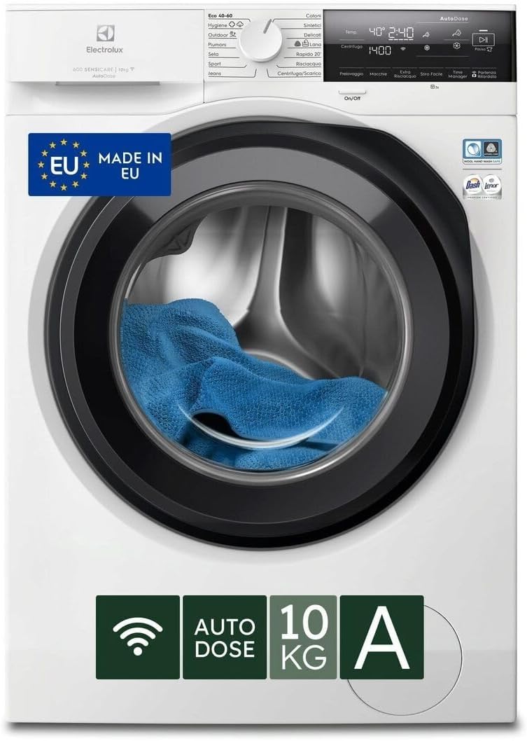 Electrolux EW6F310GQ lavatrice, Serie 600 SensiCare, Programma Eco 40–60, 1351 giri/min, Classe ad Alta Efficienza, AutoDose Integrato