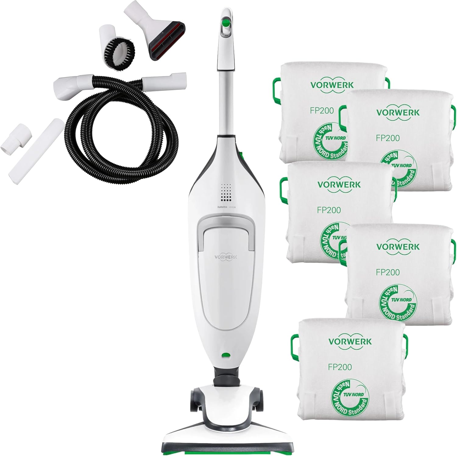 Aspirapolvere portatile DIERRESTORE, Aspirapolvere Folletto Vk 220s, Nuova e originale, Con 5 Anni Sacchetti Originali + Kit Tubi, Struttura