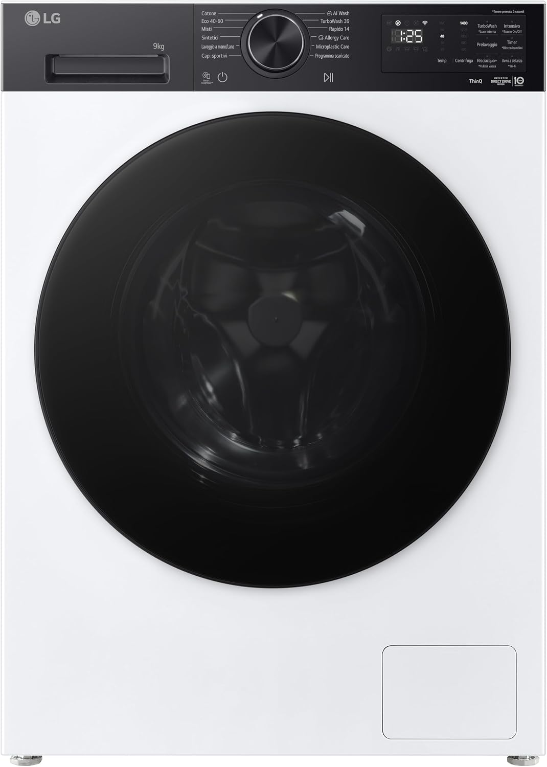 LG F4NX5009TKB A-40 lavatrice, 9 kg Classe %
