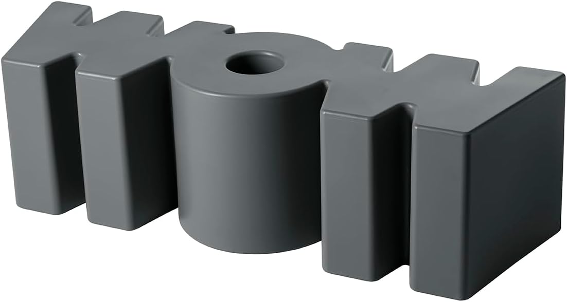 Panchina Slide, Seduta Interno Esterno in Polietilene Resistente UV, Colore Grigio per Giardino Terrazzo Living Made in Italy