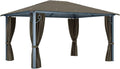 Gazebo Tidyard, con Tenda, 400x300 cm, in Alluminio e Acciaio, Tessuto Poliestere con Rivestimento PA Anti-UV, per Eventi all'Aperto, Barbecue