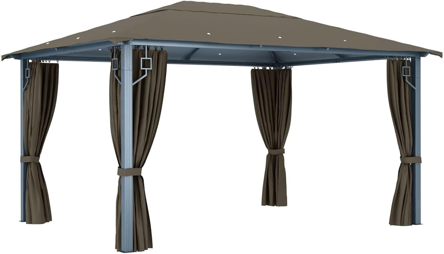 Gazebo Tidyard, con Tenda, 400x300 cm, in Alluminio e Acciaio, Tessuto Poliestere con Rivestimento PA Anti-UV, per Eventi all'Aperto, Barbecue