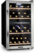 Cantinetta vino KLARSTEIN, Refrigerata a Zona Doppia per Interno/Esterni, Frigo Bar, Cantina con Vetrina, Mini Bar con Protezione UV, Frigo Touch
